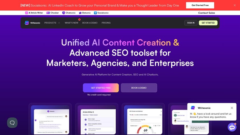 Writesonic Landing Page