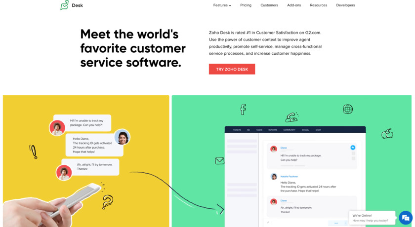 Zoho Desk Landing Page