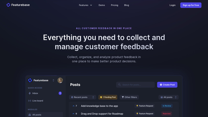 Featurebase Landing Page