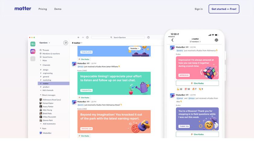 Matter Landing Page