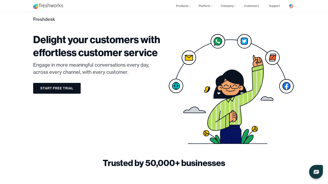 Freshdesk Landing page