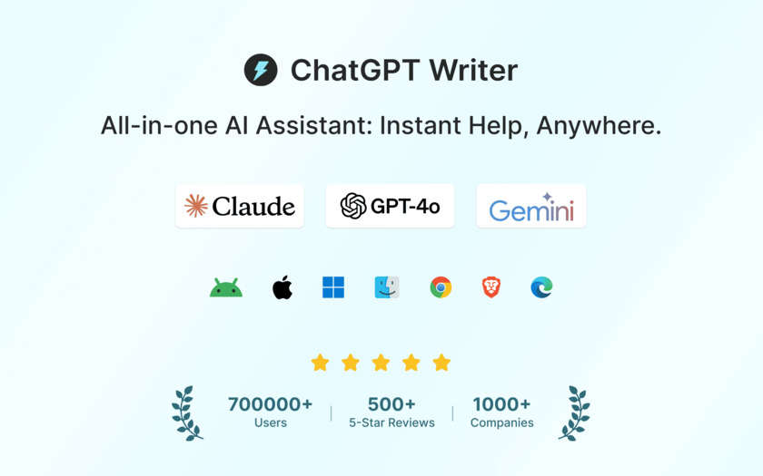 ChatGPT Writer Landing Page