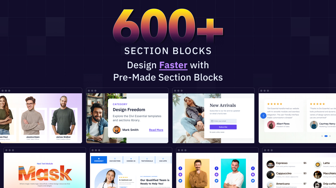 Divi Essential 600+ Pre-made Divi Layouts 