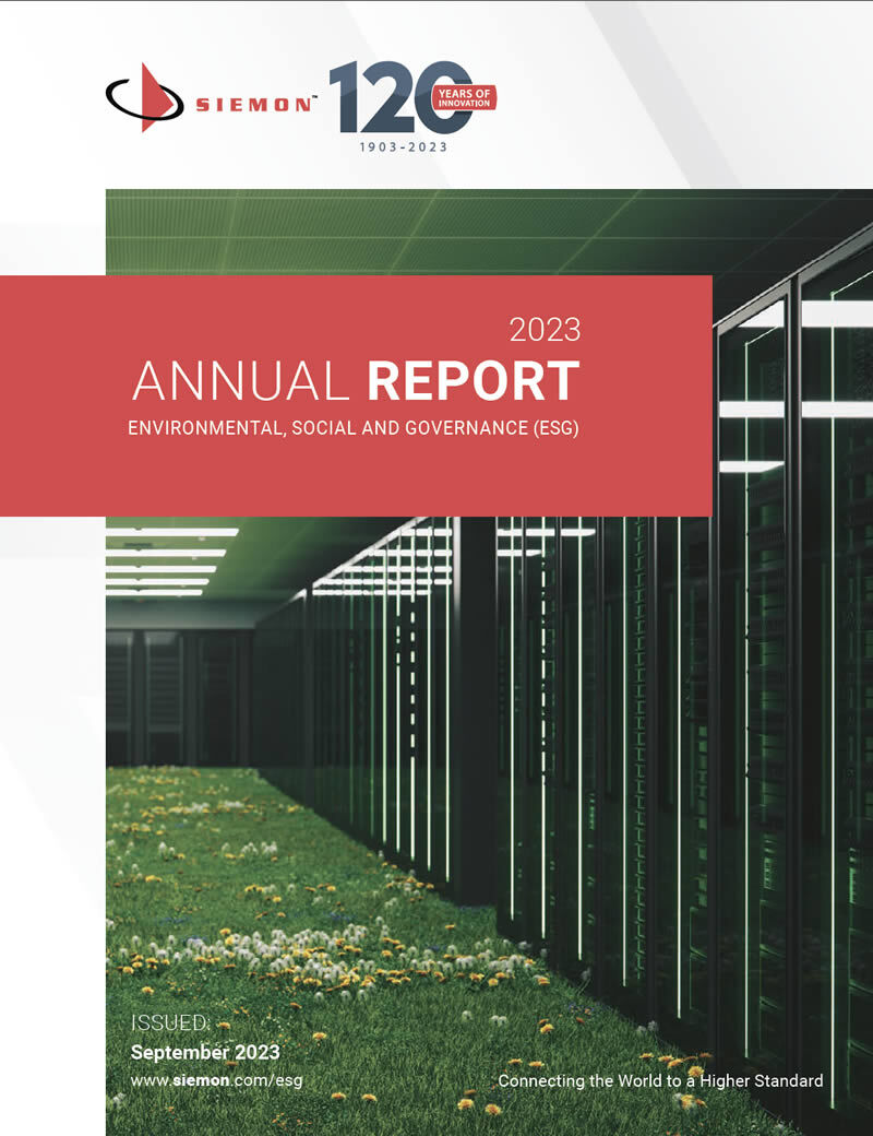 Siemon Releases 2023 ESG Report Reinforcing Commitment to a Higher ESG Standard Report Cover