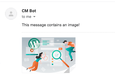 CreativeMinds WordPress Telegram Bot Plugin Email with image attachment