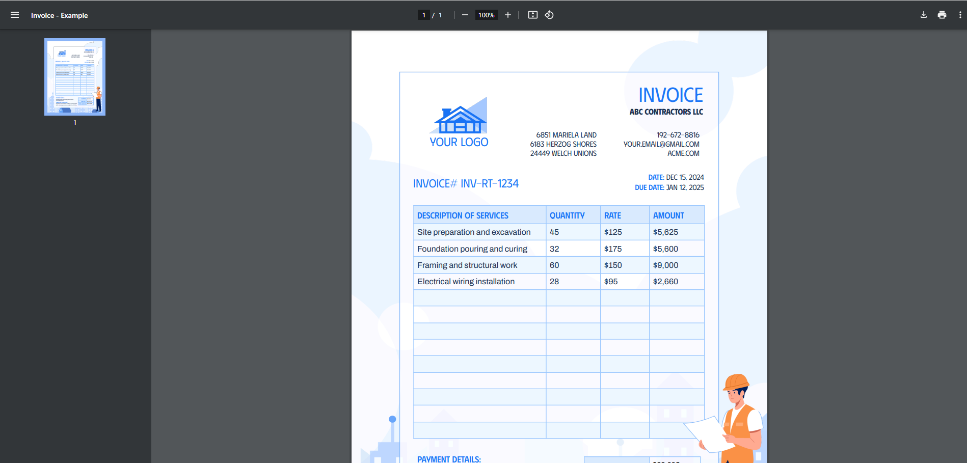 Doxy.ink Generated Invoice