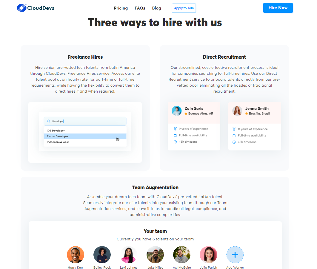 Cloud Devs CloudDevs Hiring options